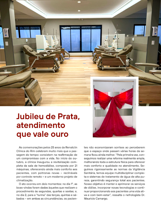 Renalclin celebra 25 anos de história e inaugura nova sala de hemodiálise